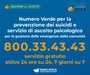 Numero Verde per la prevenzione dei suicidi e servizio di ascolto psicologico